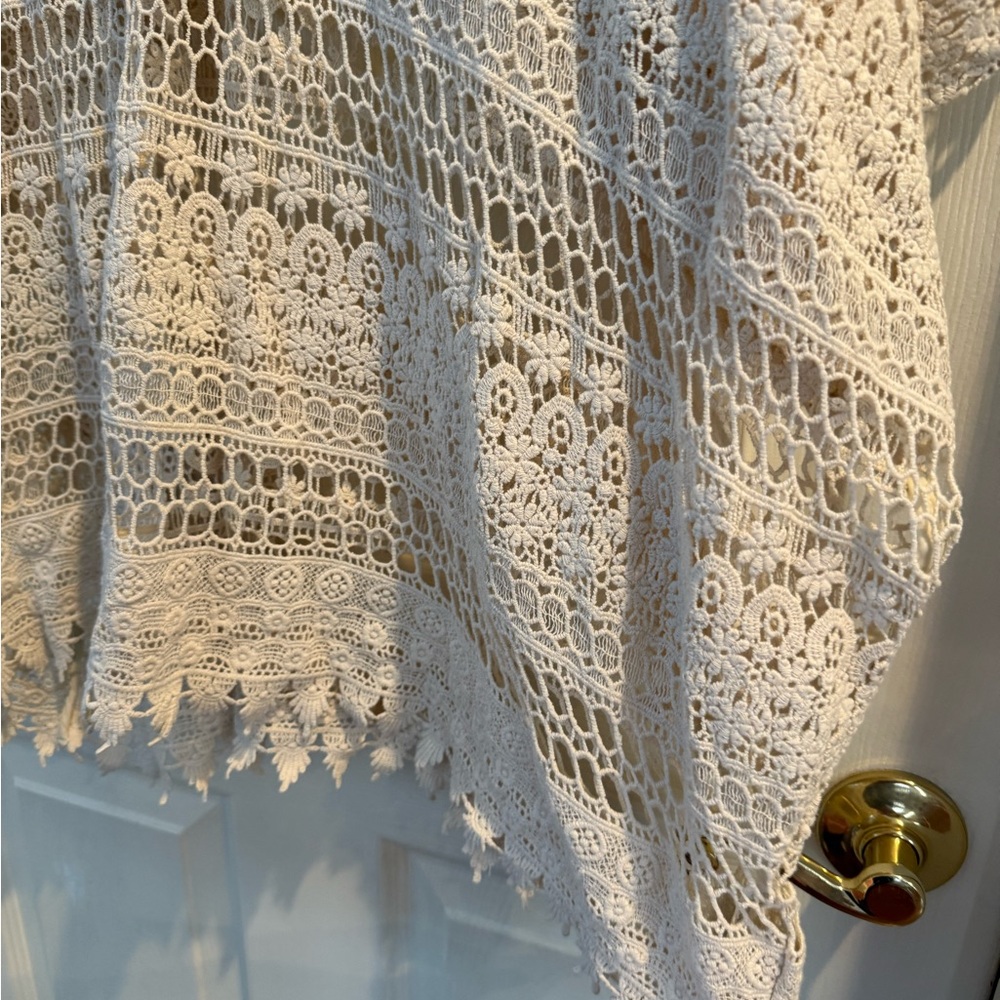 CAbi Women's Cream Lace Swim Cover-Up - Picture 6 of 11